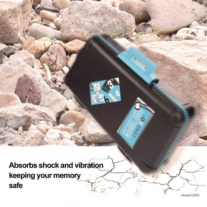 LENSGO Camera Battery Memory Card Case, Memory Card Hard Protector Case Water-Resistant Anti-Shock Storage Box for 3 Camera Batteries 3 XQD or 3 CF Cards 6 SD Cardsï¼ˆBlueï¼‰ - Image 5